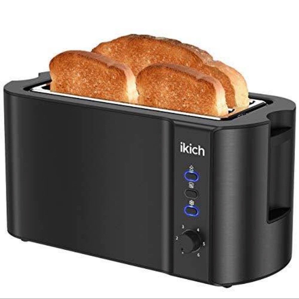 NEW IN BOX IKICH Toaster 2 Long Slot, Toaster 4 Slice Stainless Steel